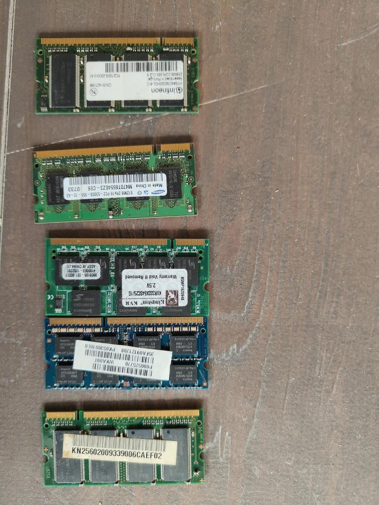 Diverse RAM Geheugenmodules voor Laptops en Desktops, Computers en Software, RAM geheugen, Ophalen of Verzenden, DDR, Verschillend (o.a. PC2-5300, PC2700)