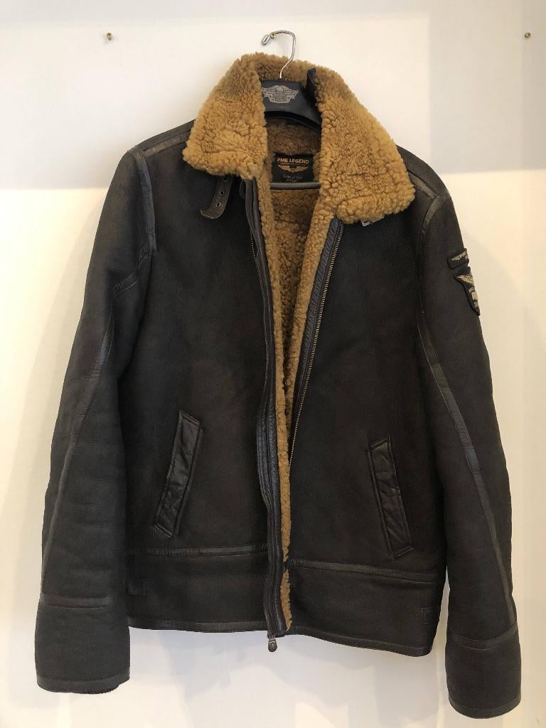 PME Legend leren (schaapswol) jas XXL, Kleding | Heren, Jassen | Winter, Bruin, Overige maten, Ophalen of Verzenden, Zo goed als nieuw