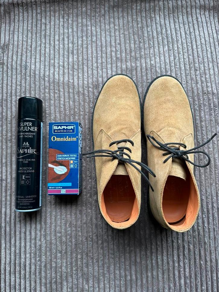 Andrea Ventura for Degand Brussels chukka boot suede mt 44,5, Kleding | Heren, Schoenen, Gedragen, Veterschoenen, Bruin, Verzenden