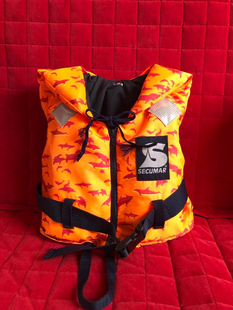 Secumar reddingsvest kind 15-20kg met haaienprint, Watersport en Boten, Watersportkleding, Ophalen of Verzenden, Gebruikt, Kind