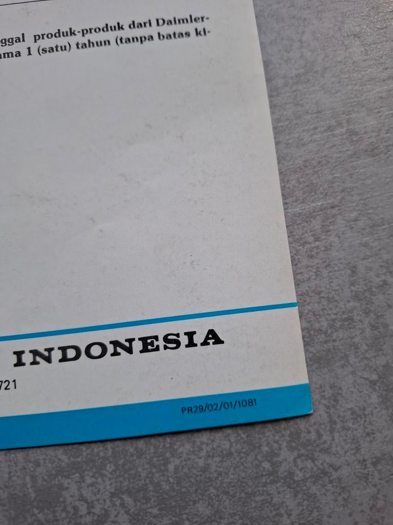 Indonesische Mercedes-Benz 200 sheet - 1981, Ophalen of Verzenden, Gelezen, Mercedes