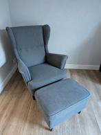 IKEA Fauteuil met voetenbank - Grijs, Modern, Comfortabel, 75 tot 100 cm, Ophalen of Verzenden, Zo goed als nieuw