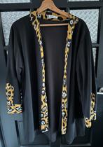 Zwart magna vest met panterprint, Kleding | Dames, Grote Maten, Ophalen of Verzenden, Zo goed als nieuw, Zwart, Trui of Vest