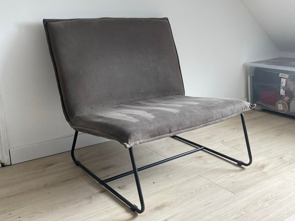 Fauteuil Cooper XL - velvet - antraciet, Ophalen, Gebruikt, 75 tot 100 cm, Stof