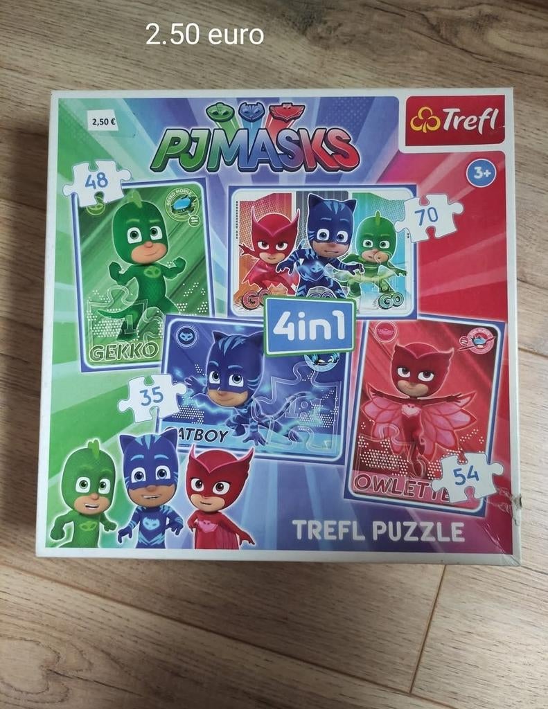 PjMask puzzels voor jongen, compleet, Ophalen, 10 tot 50 stukjes, Zo goed als nieuw, 4 tot 6 jaar