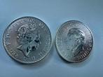 2 Britannia 1 oz zilver 2022 en 2025 munten, Ophalen of Verzenden, Zilver