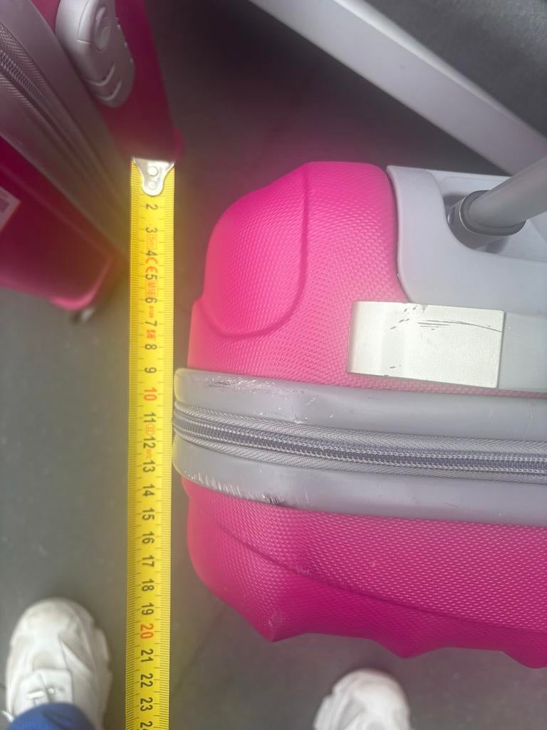 2 kleine roze koffers, Gebruikt, 50 tot 60 cm, Hard kunststof, Ophalen of Verzenden