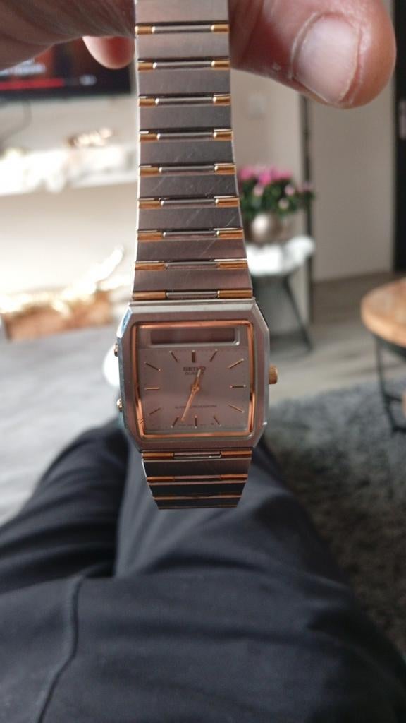 Vintage Seiko Analoog/Digitaal Horloge - Staal/Goud, Sieraden, Tassen en Uiterlijk, Horloges | Heren, Gebruikt, Staal, Polshorloge