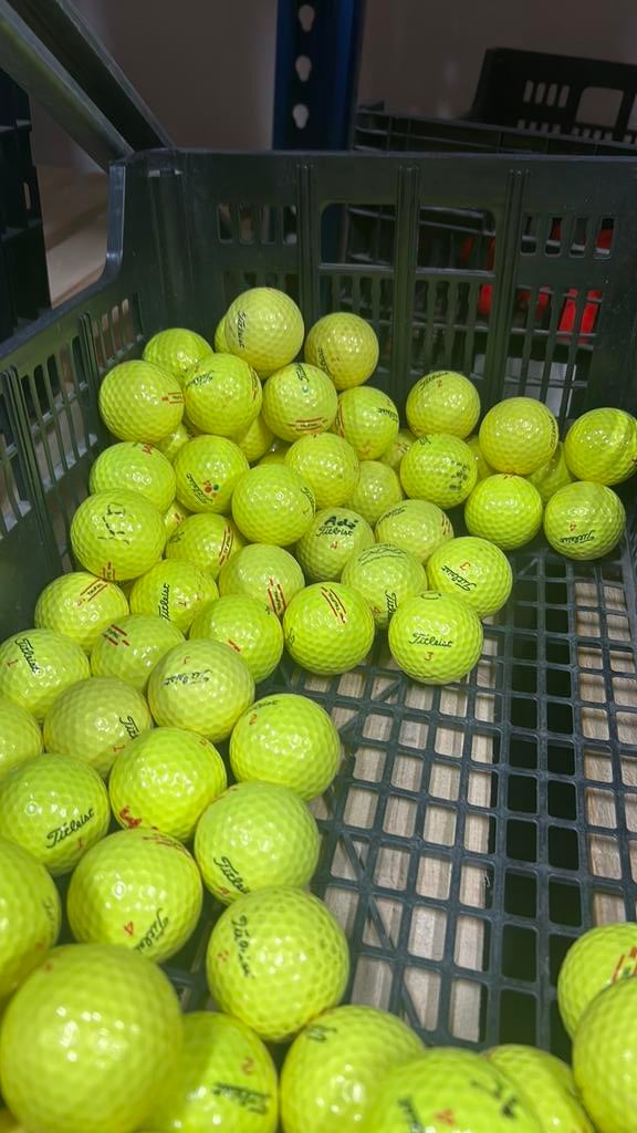 50 Stuks Titleist Gele Trufeel Golfballen, Sport en Fitness, Golf, Ophalen of Verzenden, Zo goed als nieuw, Bal(len)