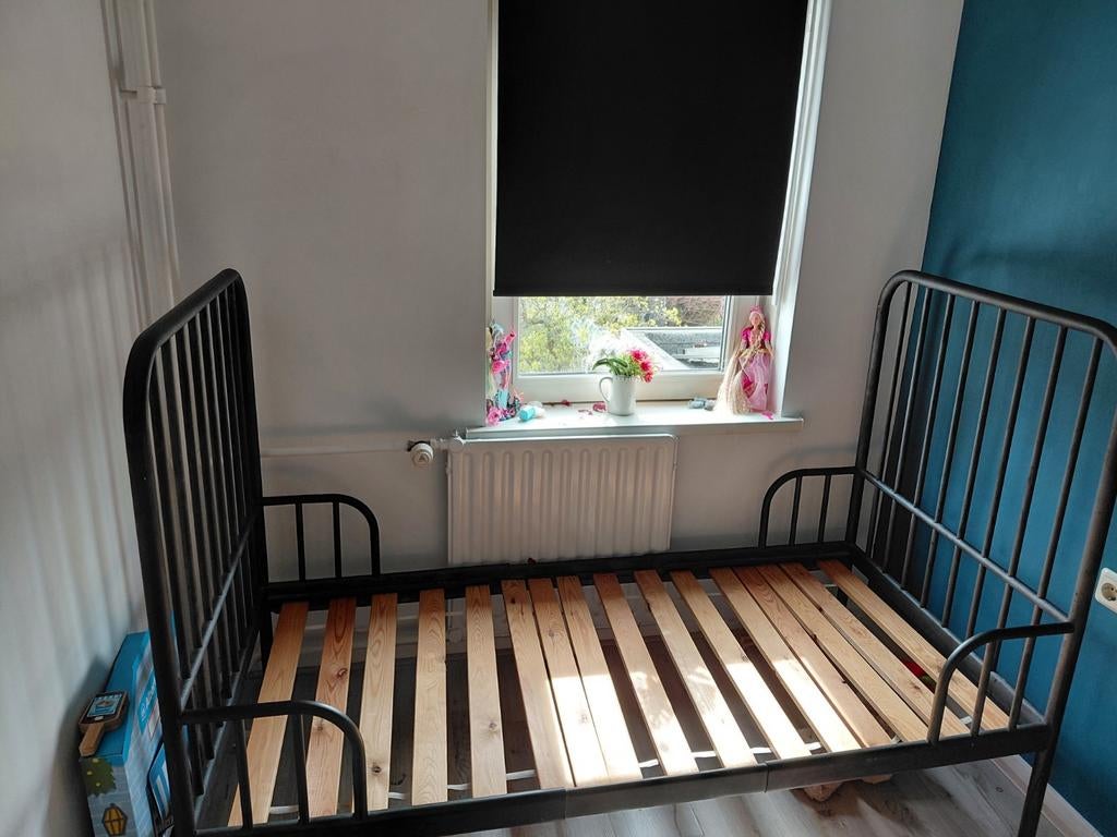 Ikea ijzeren peuterbed meegroeibed 170x80, Ophalen, 140 tot 160 cm, 70 tot 85 cm, Lattenbodem