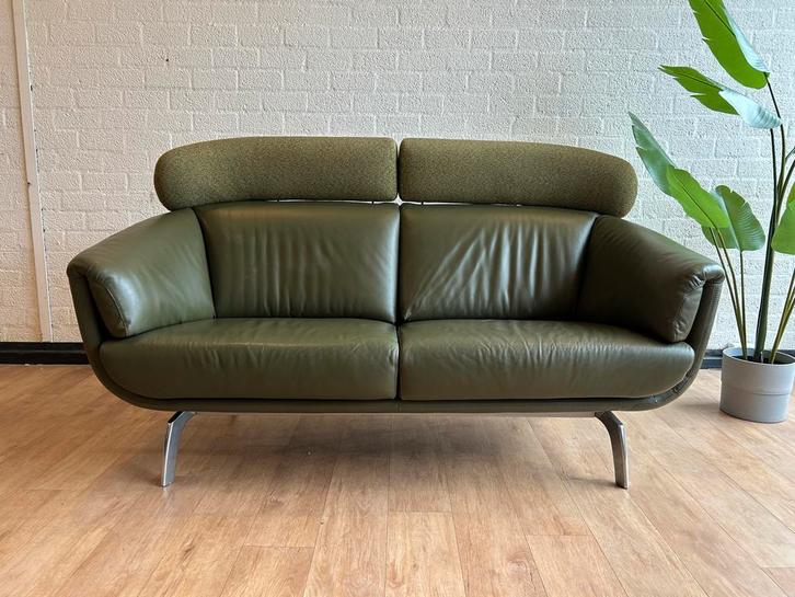 LUXE LeoLux model Ascana bank ZGAN. - Groene kleur, Huis en Inrichting, Banken | Bankstellen, Zo goed als nieuw, Rechte bank, Tweepersoons