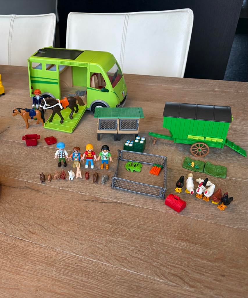 Playmobil sets: paardencamper, pipowagen, brandweer, politi, Ophalen, Gebruikt, Complete set