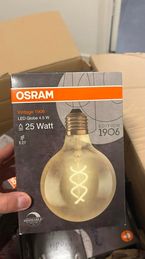 25 stuk Osram Vintage 1906 LED Globe E27 Goud 4.5W, Ophalen of Verzenden