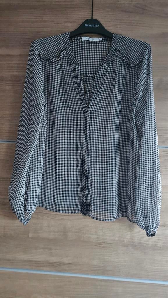 Dames blouse zwart geruit costes Zgan, Ophalen of Verzenden