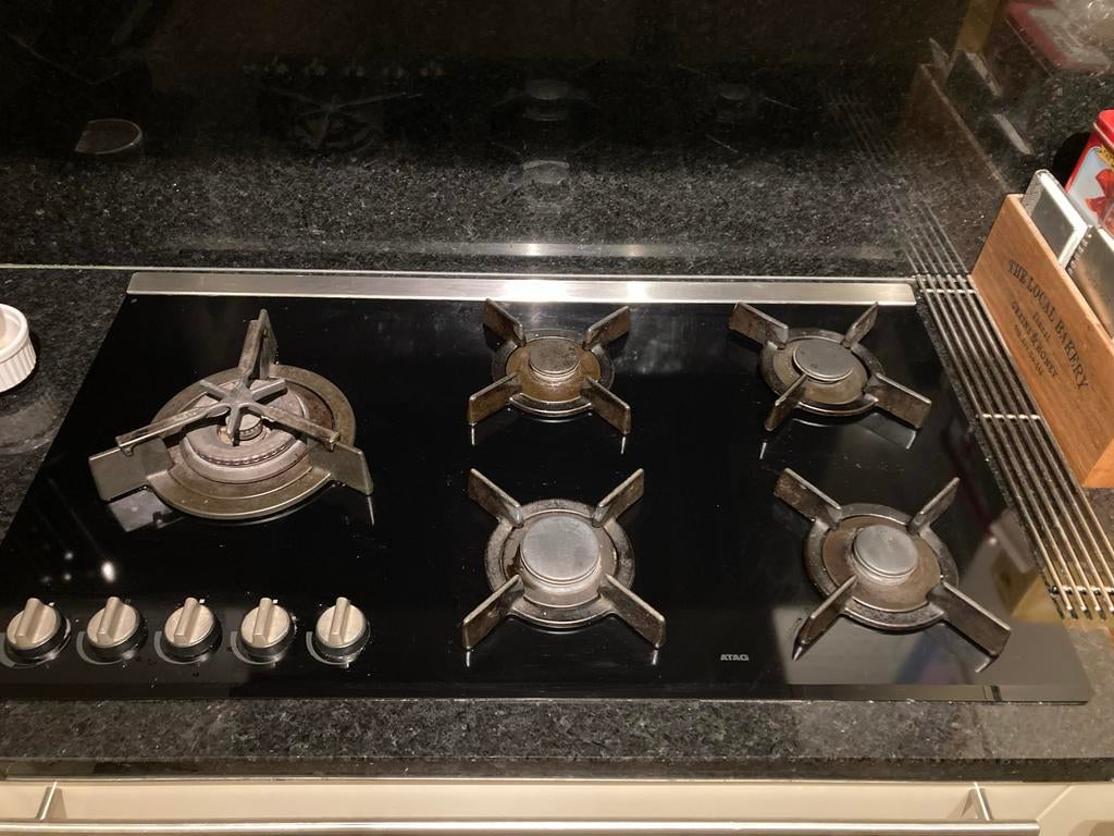 ATAG HG511MX/T Gas kookplaat - 5 pitten, 90 cm, Gebruikt, Ophalen of Verzenden, Inbouw, Gas
