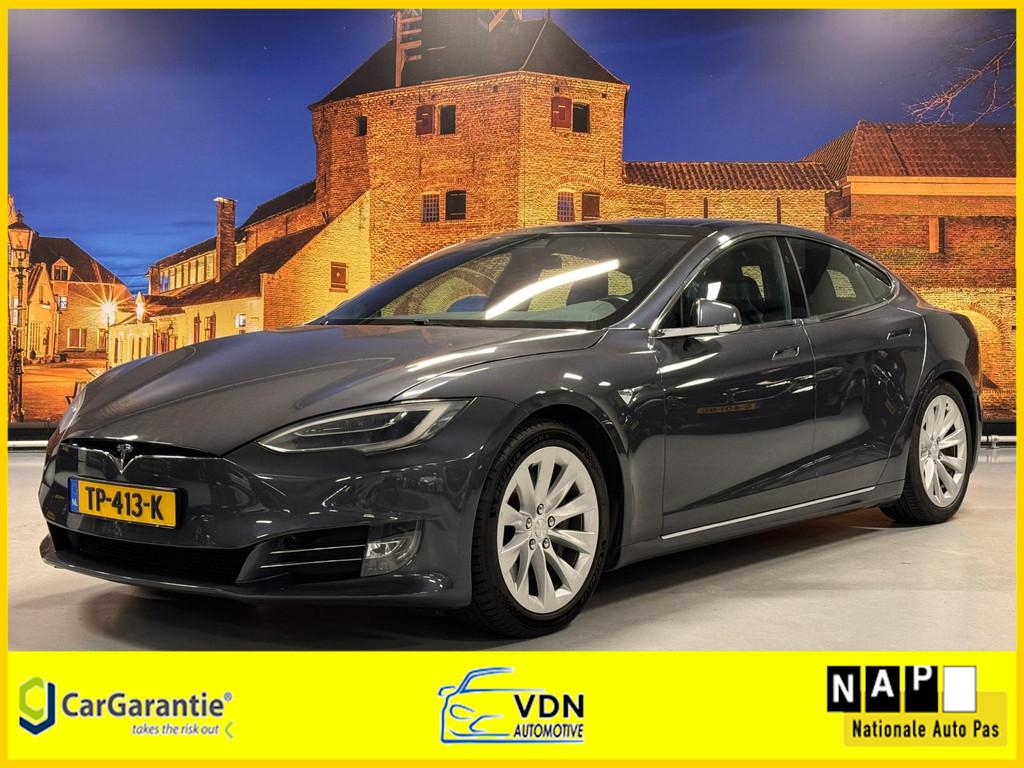 Tesla Model S 75D Base Panoramadak Autopilot 2.5 BTW, Auto's, Tesla, Gebruikt, Zwart, Lichtsensor, Leder en Stof