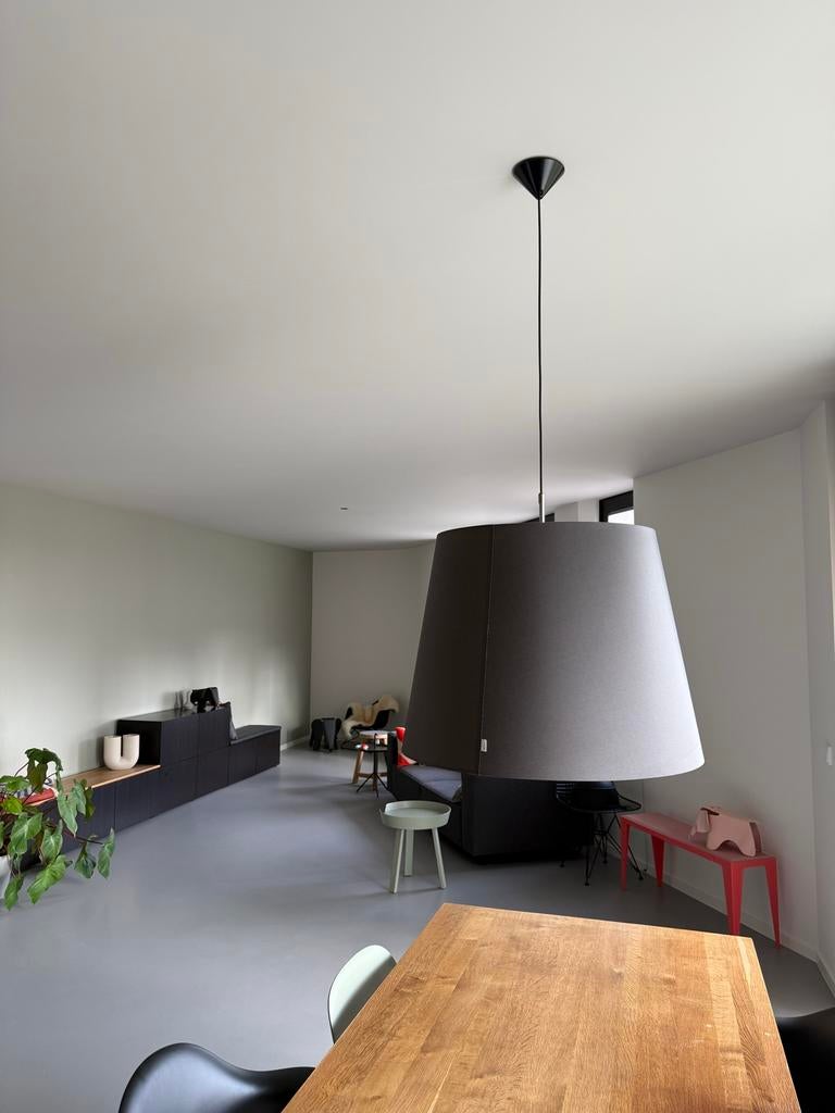 Grijze Moooi hanglamp, Huis en Inrichting, Lampen | Hanglampen, Ophalen, Gebruikt, Stof, 75 cm of meer