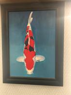 Schilderij olieverf van een Koi karper, Antiek en Kunst, Ophalen of Verzenden