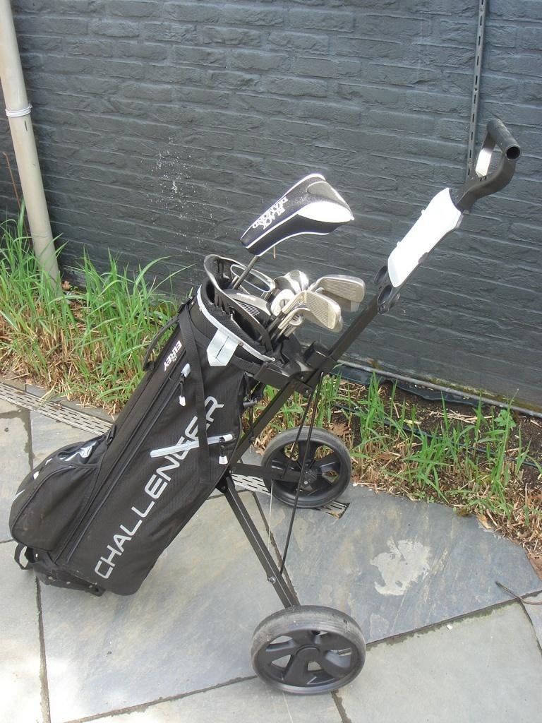 Challenger golfcar met 10 clubs, Sport en Fitness, Golf, Ophalen, Gebruikt