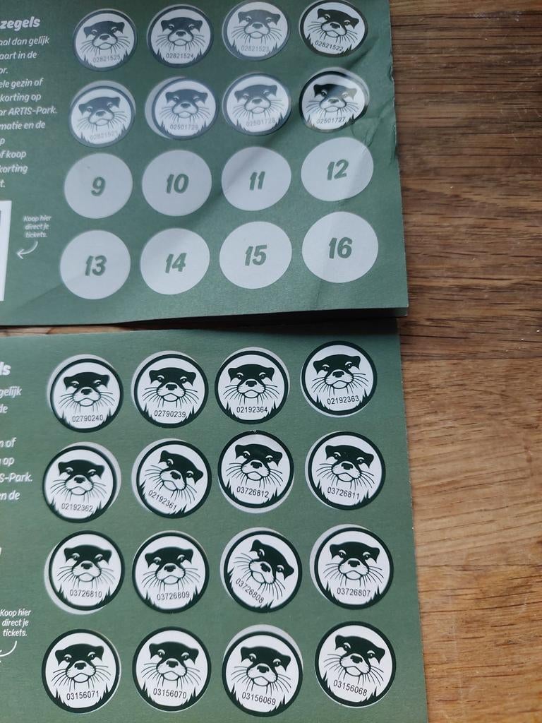 Kaartje Artis, Ophalen of Verzenden, Winkel, Super of Benzinepomp, Zegels, Bonnen of Punten