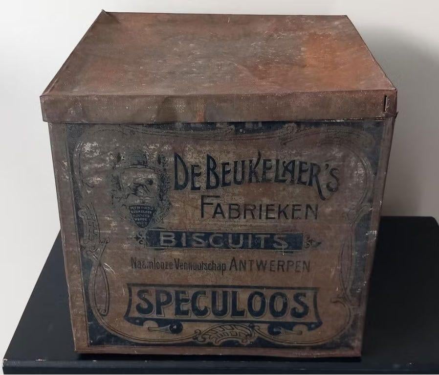 Vintage Speculoosblik De Beukelaer, gelithografee metaalrd, Verzenden