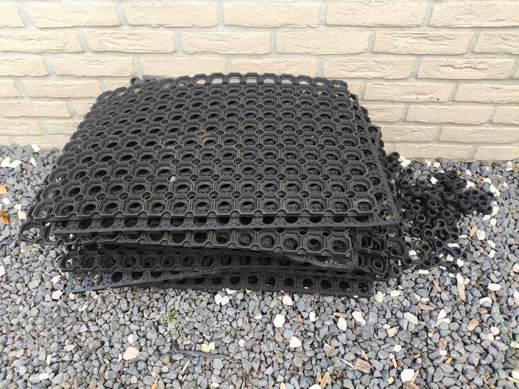 Rubber matten, Tuin en Terras, Deurmatten, Gebruikt, Rubber, Binnen, Buiten, Ophalen