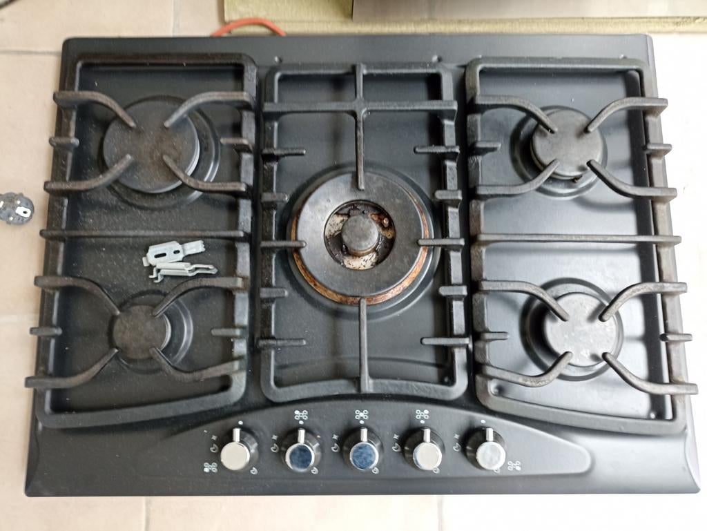 Inbouw 5 pits gaskookplaat ikea met zwarte afzuigkap, Ophalen, Gebruikt, Inbouw, Gas