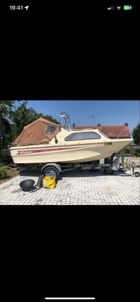 Sloep Console boot Shetland wie maakt deze mooie boot  af?, Watersport en Boten, Sloepen, Ophalen, 10 tot 30 pk, Gebruikt, 3 tot 6 meter