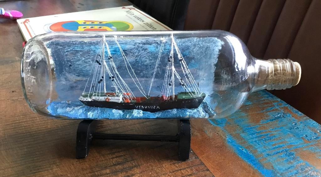 Zend schip Radio Veronica in een fles gemaakt, Ophalen of Verzenden, Nieuw