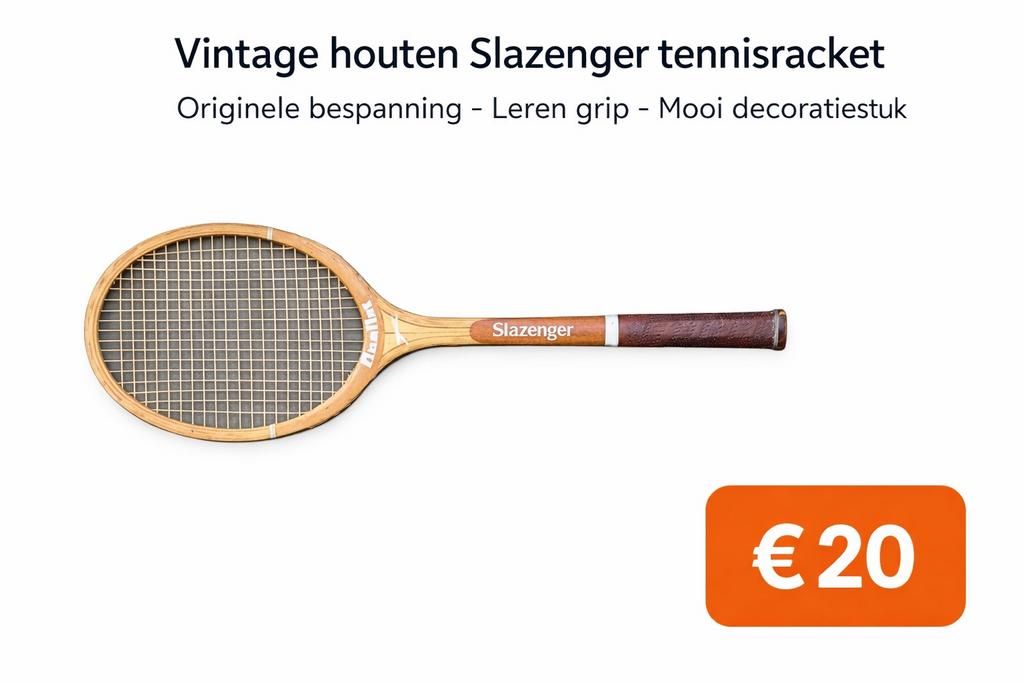 Houten Slazenger tennisracket, Ophalen, Racket, Overige merken
