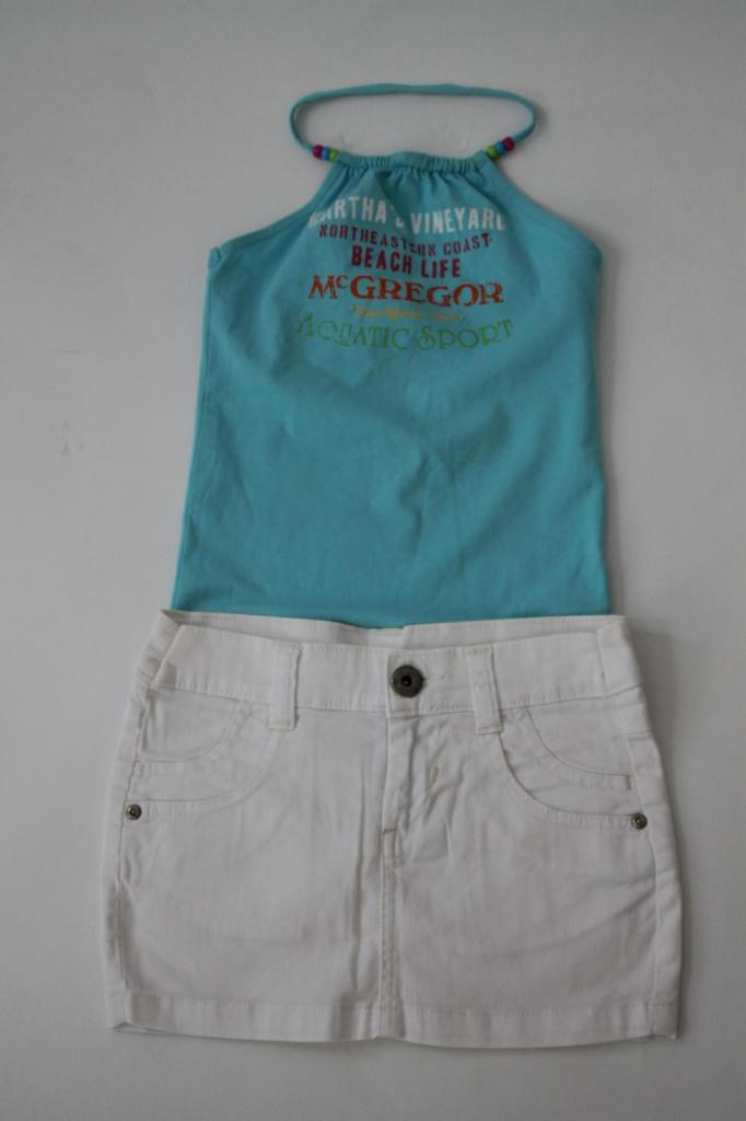 McGREGOR top witte hema rok 122-128 in ~~nieuw~~ staat, Kinderen en Baby's, Kinderkleding | Maat 122, Zo goed als nieuw, Meisje