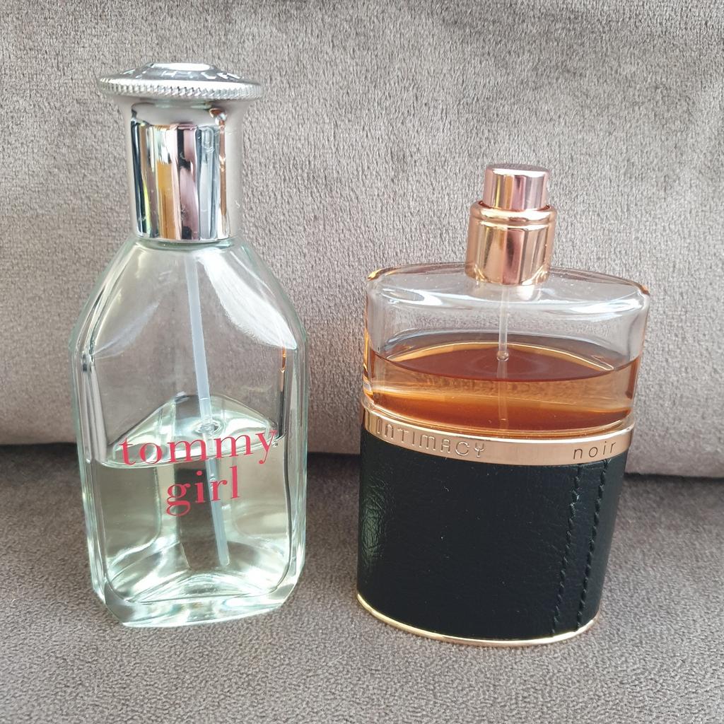Gebruikte flessen parfum, Intimacy Noir + Tommy Girl, Sieraden, Tassen en Uiterlijk, Uiterlijk | Parfum, Ophalen of Verzenden