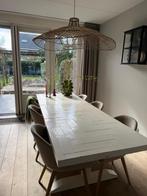 Wit gelakte houten eettafel 240x90x78cm (6-8 persoons), Huis en Inrichting, Tafels | Eettafels, Ophalen, Gebruikt, 200 cm of meer
