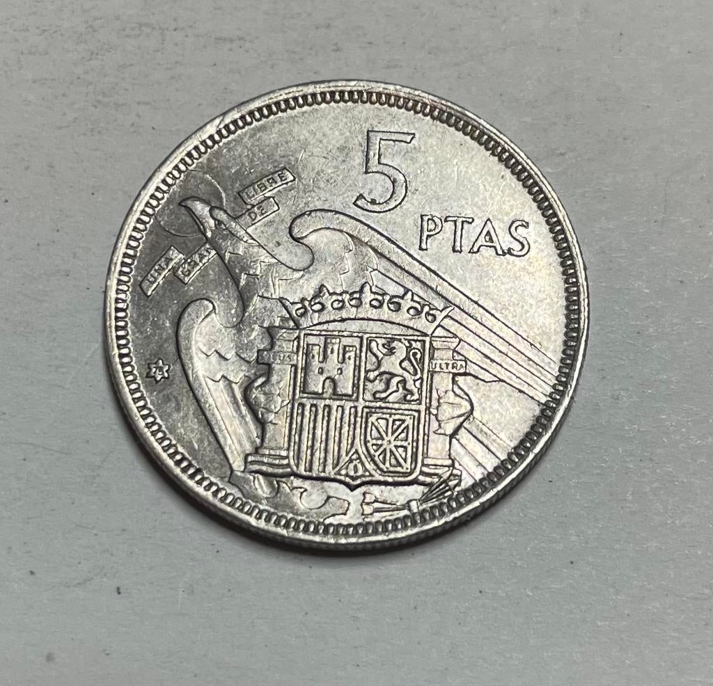 5 pesetas Spanje 1957, Postzegels en Munten, Munten | Europa | Niet-Euromunten, Ophalen of Verzenden, Overige landen