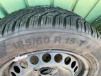 Winterbanden met velgen - Continental 185/60 R15 T, Auto-onderdelen, Banden en Velgen, Ophalen, Gebruikt, 15 inch, Banden en Velgen