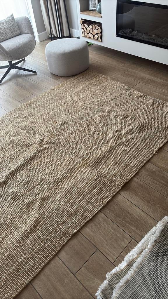 Vloerkleed geweven ikea, Gebruikt, Beige, Ophalen of Verzenden, Minder dan 10 m²