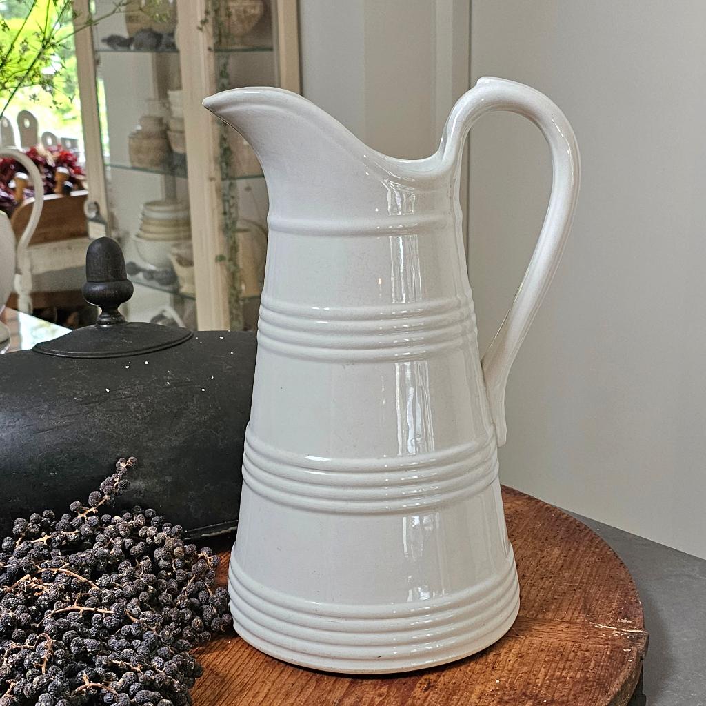 GROTE antieke witte lampetkan waterkan kan BOCH Frères, Antiek en Kunst, Ophalen of Verzenden