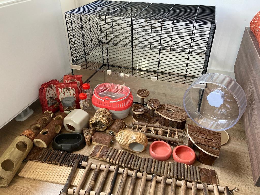 Ferplast Karat 80 knaagdier kooi hok met veel accessoires, Kooi, Gebruikt, Muis, 75 tot 110 cm