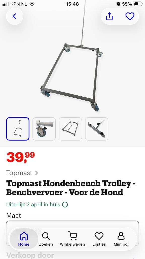 Trolley voor hondenbench, Ophalen, Zo goed als nieuw