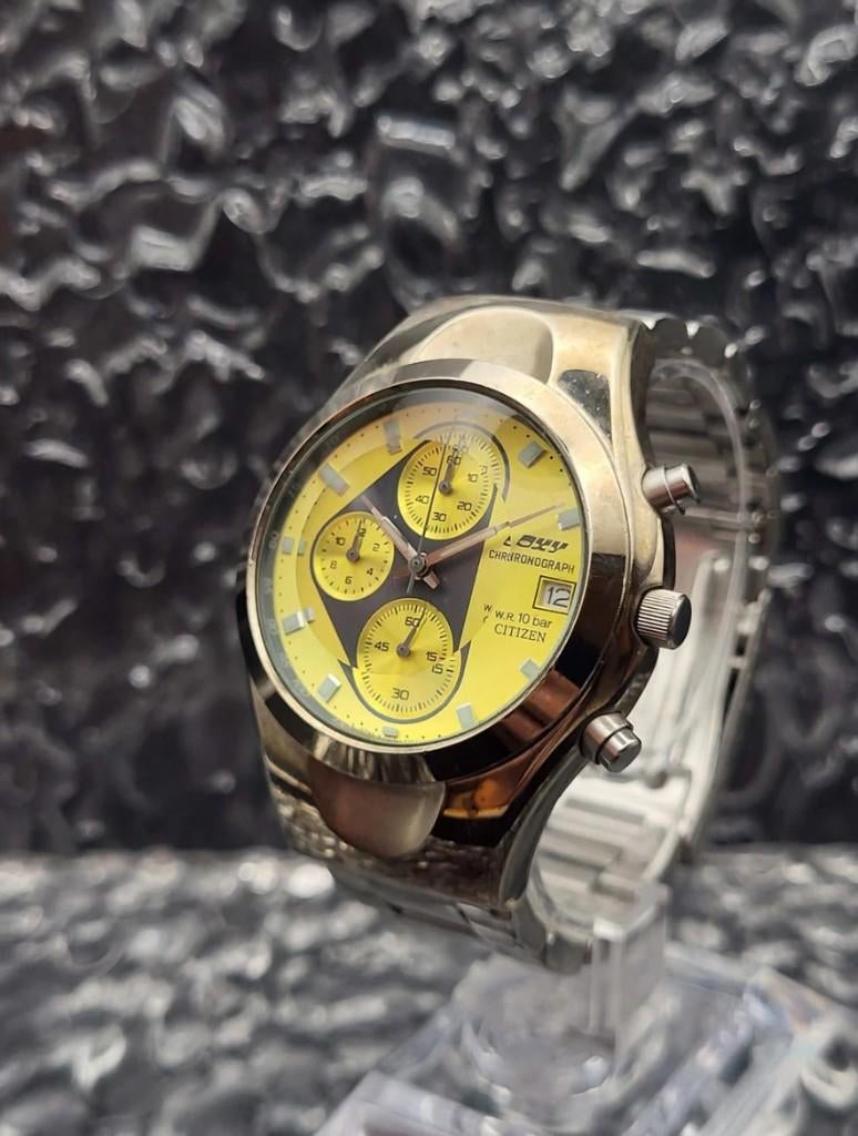 Citizen Oxy Chronograaf - Ref. 0510-L16631 - Facet Kristal, Zwart, Ophalen of Verzenden, Zo goed als nieuw, Citizen