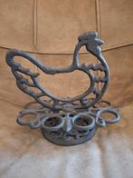 Brocante gietijzeren eierhouder kip, Ophalen of Verzenden