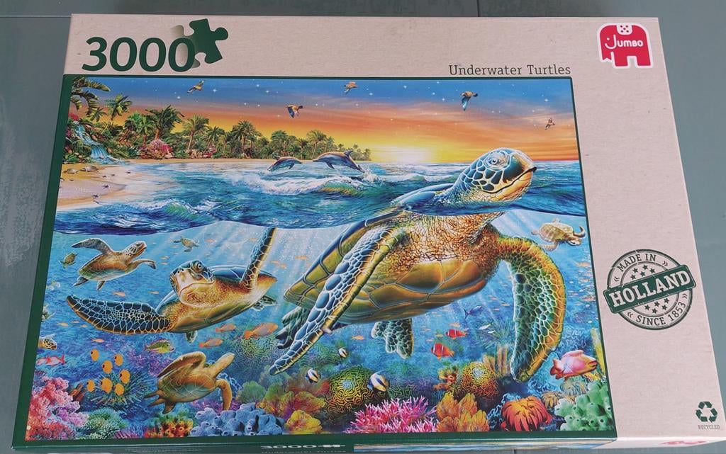Legpuzzel 3000 stukjes - Underwater Turtles, Ophalen, Meer dan 1500 stukjes