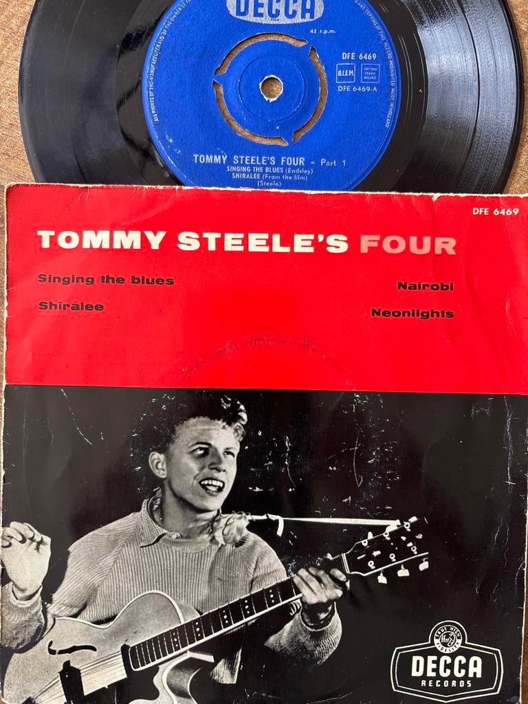 Tommy Steele's Four - Singing the Blues vinyl, Ophalen of Verzenden, Gebruikt, Overige formaten