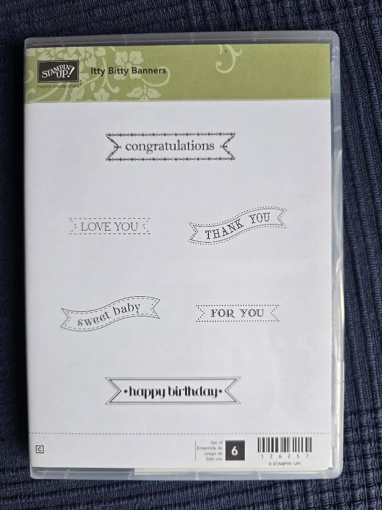 Stampin' Up: Itty Bitty Banners + snijmallen (nieuw), Ophalen of Verzenden, Nieuw, EZ-mounted stempel