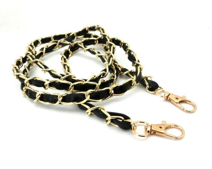 Telefoonkoord zwart/goudkleurig 120 cm, Ophalen of Verzenden, Nieuw, Telefoonhanger of Accessoire, Overige merken