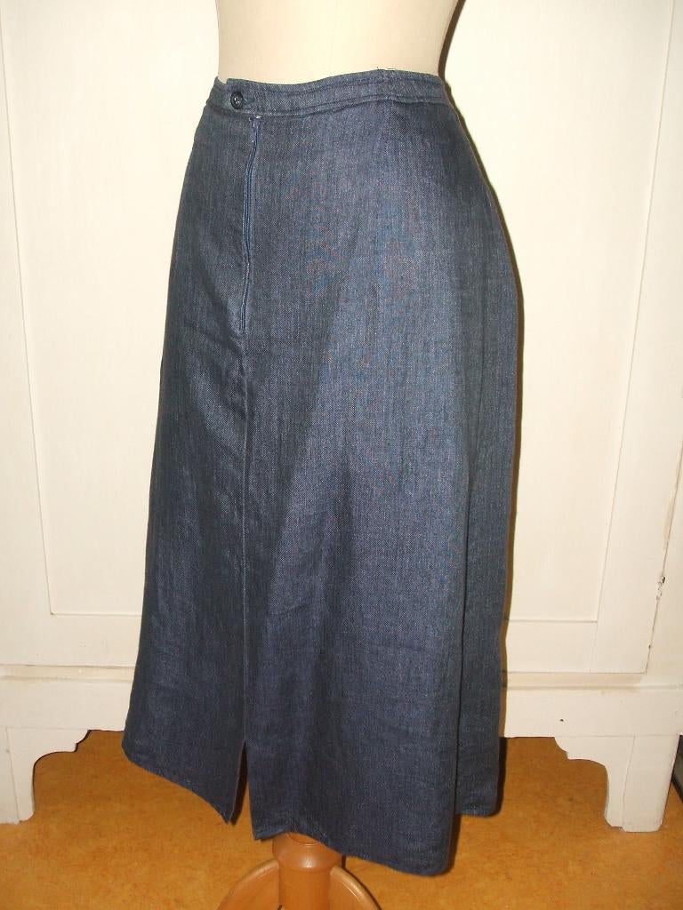 Blauwe linnen vintage rok van modehuis  Natan maat 42 lang, Kleding | Dames, Blauw, Maat 42/44 (L), Ophalen of Verzenden, Gedragen