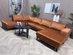 NIEUW | Luxe Velvet Velours U-Bank - Cognac - 350cm, Huis en Inrichting, Banken | Bankstellen, -, -, Hoekbank, 300 cm of meer