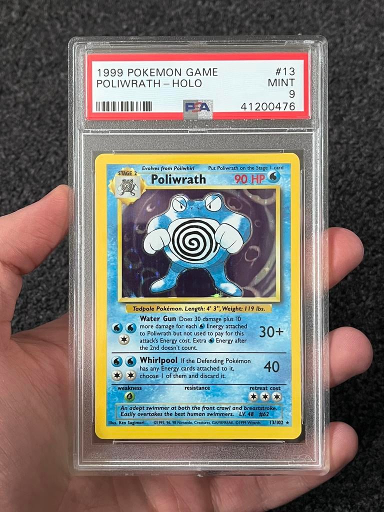 Pokémon PSA 9 Poliwrath Holo #13 Base set, Hobby en Vrije tijd, Verzamelkaartspellen | Pokémon, Ophalen of Verzenden, Zo goed als nieuw