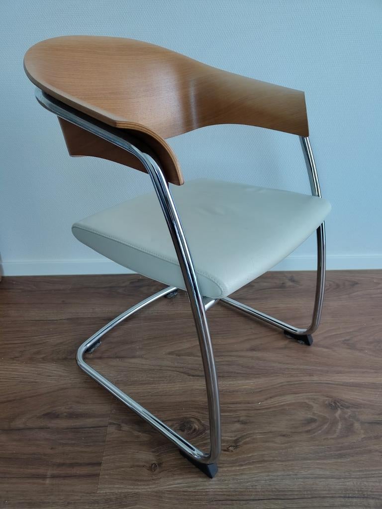 Stoel Züco, buisframe, Ophalen, Gebruikt, Wit, Eén