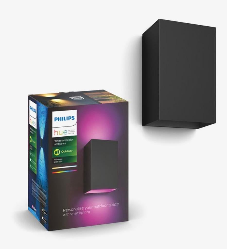 Hue Resonate Up Down Wit en Kleur buitenlamp, Ophalen, Minder dan 50 watt, Wandlamp, Netvoeding